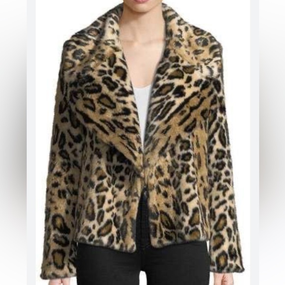 Milly Jackets & Blazers - Milly Faux Fur Animal Cheetah Print Jacket Womens Large
